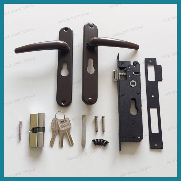 Gambar Kunci Pintu Expanda Kawat Nyamuk Handle Kunci Pintu Aluminium Expanda - Coklat dari Aksesoris Tukang undefined Tokopedia