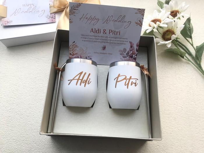 Gambar kado hadiah Wedding/ Anniversary gift/ ultah pernikahan/ couple mug - Putih dari GDLV undefined Tokopedia