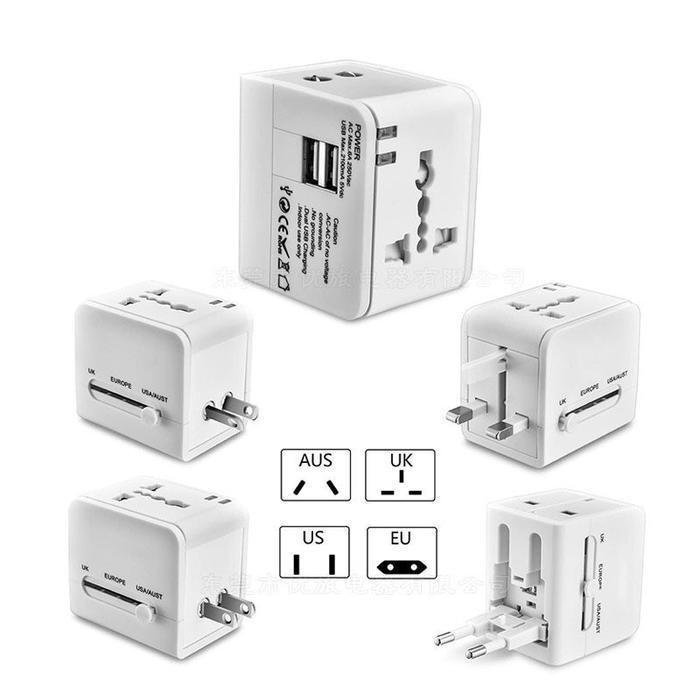 Gambar Universal Travel Adaptor USB Charger Adapter Colokan Stop Kontak UK US - PUTIH dari uniQin Official undefined Tokopedia