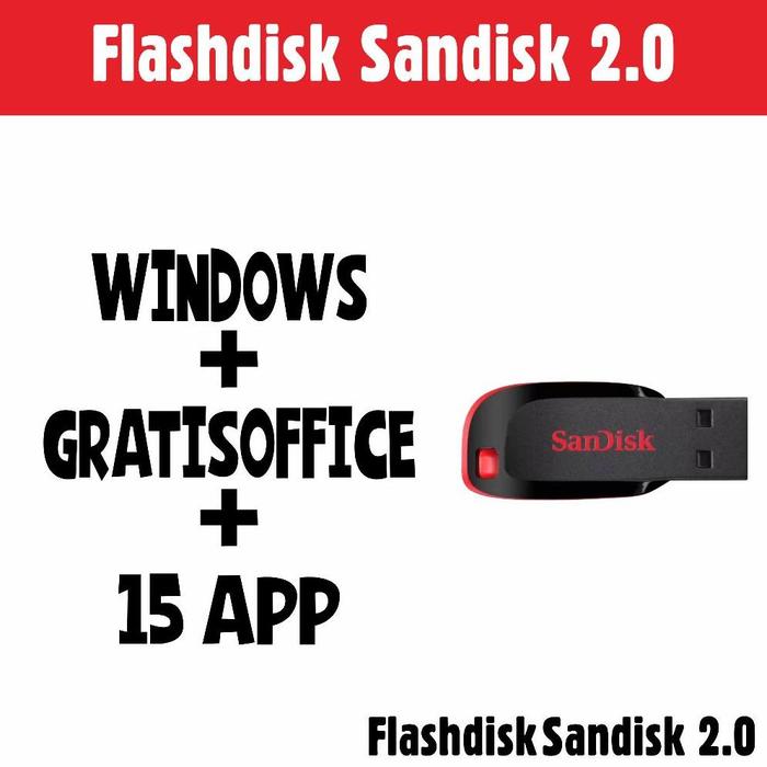 Gambar Flashdisk USB Windows Bootable Installer Multi Bootable 11 10 7 8 - 16 GB USB 2.0, win7+app+Office dari ndn.a_store undefined Tokopedia