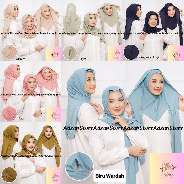 Pashmina Inner Kaos Jersey Hijab Instan Hijab Kalong Navy /Dongker di  Adzan Ziyech Store Tokopedia