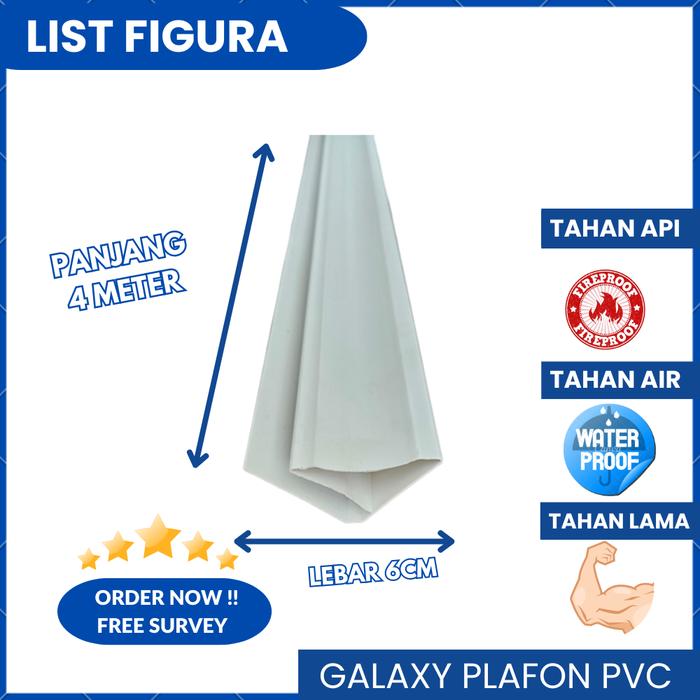 Gambar Lis Plafon PVC Minimalis Murah Panjang 4 Meter/Lis PVC/List PVC Murah dan Elegan/Dekorasi Ruangan - Putih, 4cm dari PT Galaxy Plafon Grup undefined Tokopedia