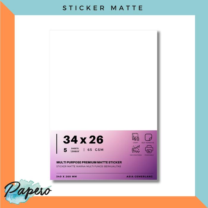 Gambar Sticker Warna Matte Multifungsi 34 x 26 cm - Putih dari Papero Shop undefined Tokopedia