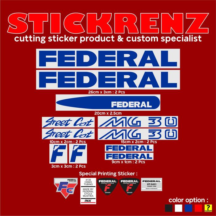 Gambar Cutting Sticker Stiker Sepeda Federal Street Cat Custom - Biru dari stickrenz undefined Tokopedia
