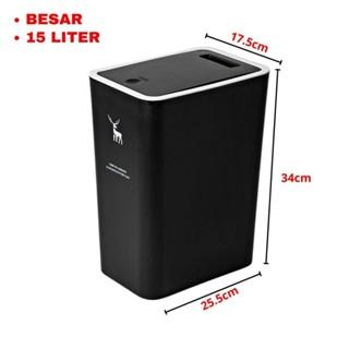 Gambar Tempat Sampah Plastik Tertutup Minimalis Tong Sampah Kotak Dengan Klik Otomatis Kotak Pembuangan Sampah Peralatan Rumah Tangga - HITAM BESAR dari Lapak Barang Terlengkap undefined Tokopedia