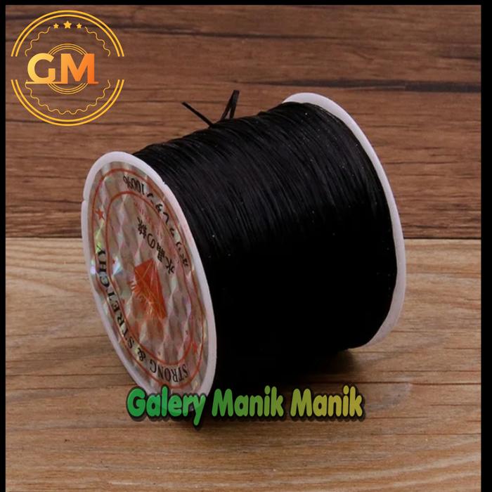 Gambar Tali Benang Karet Elastis 60 Meter Bahan Merangkai aksesoris Manik Manik Gelang Kalung dan kerajinan DIY - Hitam, 1 Roll 60 meter dari Galery Manik Manik@21 undefined Tokopedia