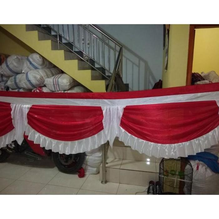 Gambar bendera merah putih rumbai polos bendera merah putih panjang bendera - Satin remple, 10 gelombang dari Toko Rayaaa undefined Tokopedia