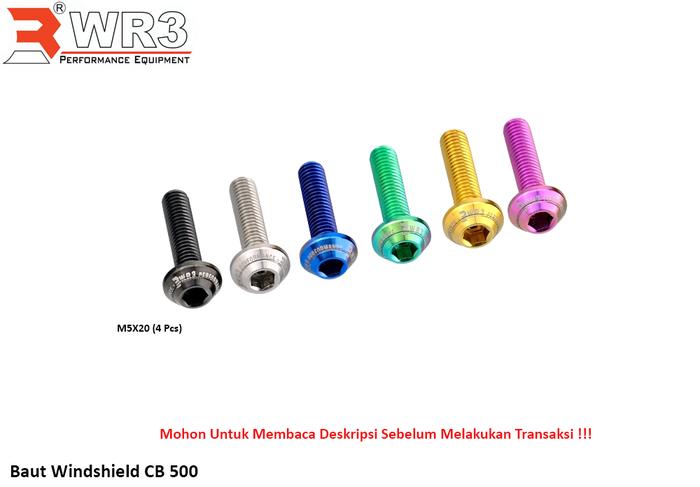 Gambar Baut Titanium WR3 Windshield R25 / MT25 H2 - CB 500, Gold dari WR3 undefined Tokopedia