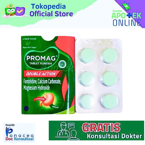 Gambar PROMAG DOUBLE ACTION 1 BLISTER 6 TABLET obat maag perut kembung dari Apotek Zulkarnain Bekasi Timur undefined Tokopedia