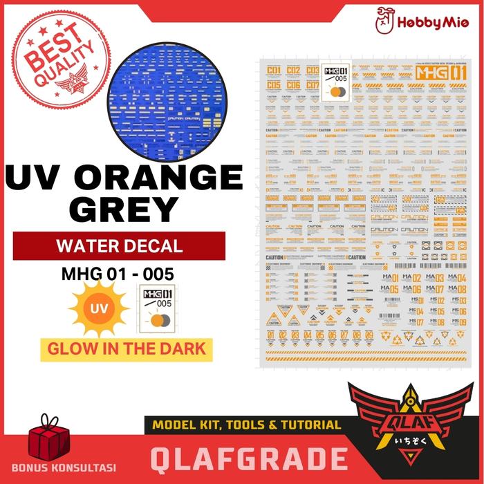 Gambar "DECAL GUNDAM UV MGHG 01 - 1/100 1/144 white orange grey MG HG RG High Res. Hi Quality water slide decal stiker sticker scale model kit gundam hobby mio varian     " - UV ORANGE GREY dari Wahkhilaf undefined Tokopedia