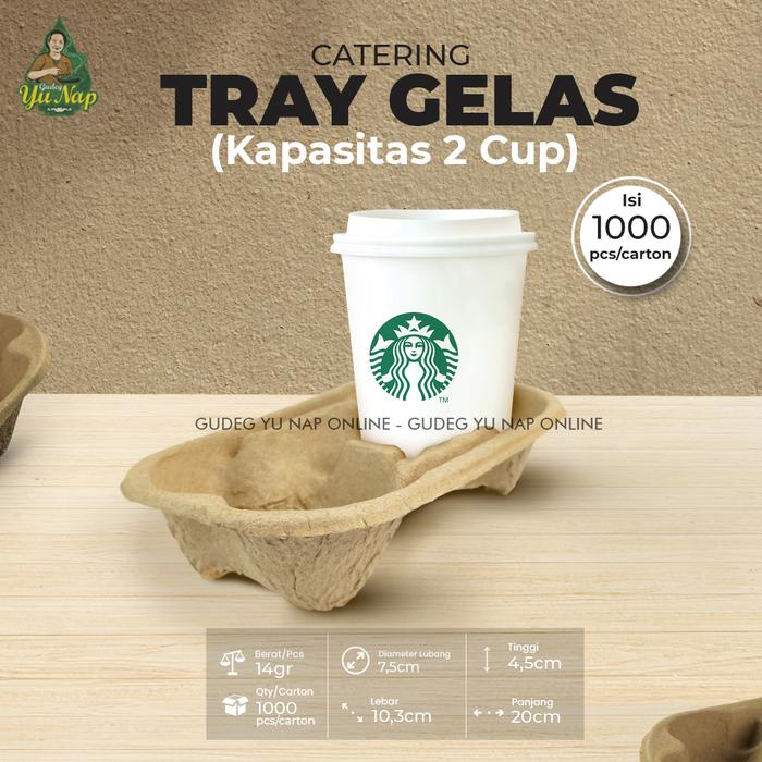 Jual 2 Cup Drink Tray Carrier Paper - Tatakan Nampan Minuman Gelas ...