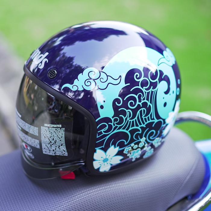 Gambar MDS Magnum Corak #2 (Black/Red,Blue/Blue) - Blue/Blue, M dari Bandung Helmet Gallery undefined Tokopedia