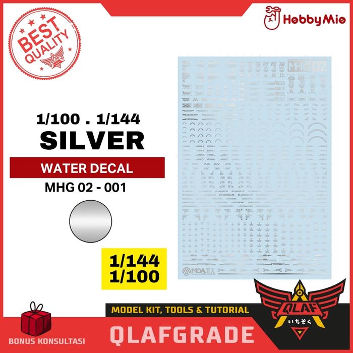 Gambar DECAL GUNDAM UV MGHG 02 - 1/100 1/144 white orange grey MG HG RG High Res. Hi Quality water slide decal stiker sticker scale model kit gundam hobby mio varian - SILVER dari Wahkhilaf undefined Tokopedia