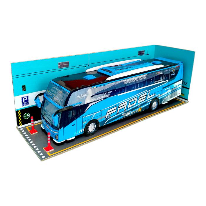 Gambar Bus basuri telolet papercraft bus full lampu dan parking lot - ratu pandora dari mondy home made undefined Tokopedia