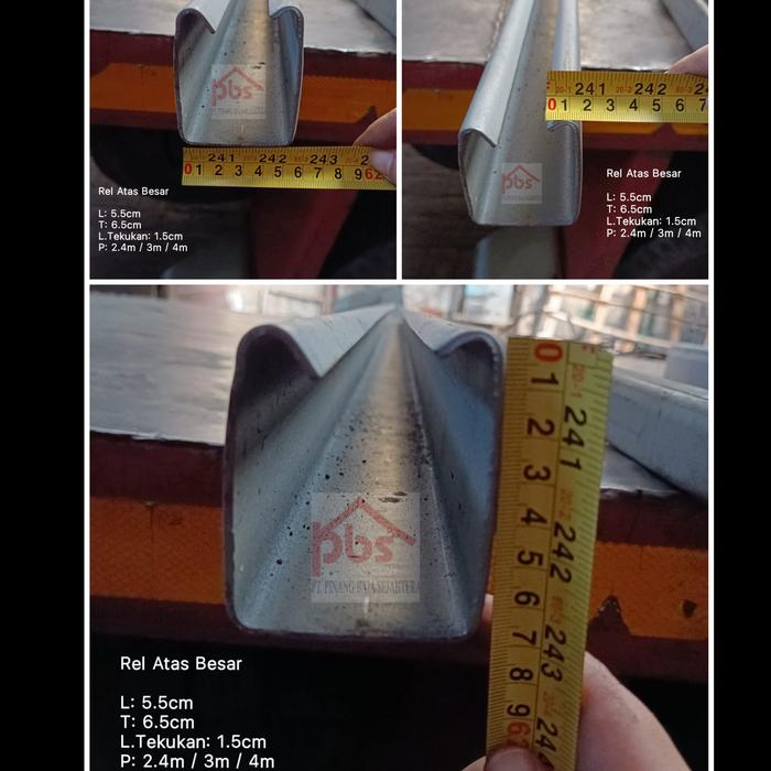 Gambar Rel Gantung Pintu Besi Atas (REL BESAR) 2.4m 3m 4m - 3 meter dari Pinang Baja Sejahtera undefined Tokopedia