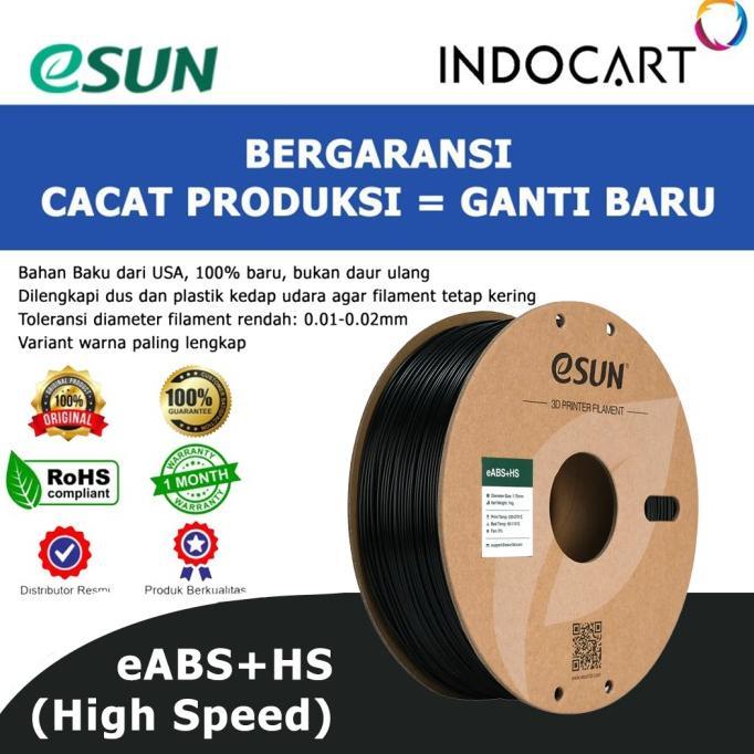 Gambar 3D Printer FILAMENT ESUN ABS HS High Speed Printing 1.75mm 1kg - Black dari flomart_ undefined Tokopedia