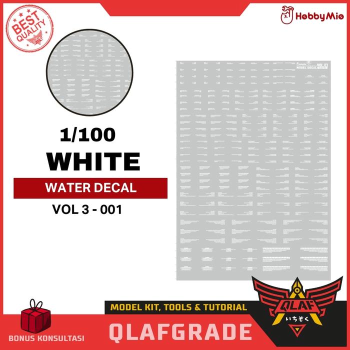 Gambar DECAL GUNDAM UV Vol 3 - 1/100 1/144 grey white MG HG RG High Res. Hi Quality water slide decal stiker sticker scale model kit gundam hobby mio varian - 1/100 WHITE dari Wahkhilaf Kota Surabaya Tokopedia