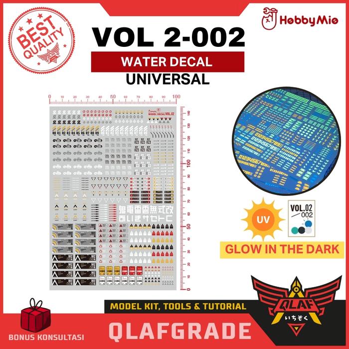 Gambar DECAL GUNDAM UV Vol 2 - 1/100 1/144 1/60 1/48 MG HG RG PG High Res. Hi Quality water slide decal stiker sticker scale model kit gundam hobby mio varian - 002 UV dari Wahkhilaf undefined Tokopedia