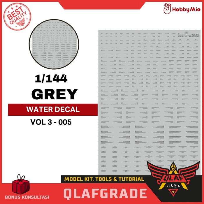 Gambar DECAL GUNDAM UV Vol 3 - 1/100 1/144 grey white MG HG RG High Res. Hi Quality water slide decal stiker sticker scale model kit gundam hobby mio varian - 1/144 GREY dari Wahkhilaf undefined Tokopedia