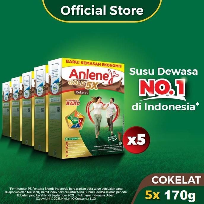 Gambar READY!! Anlene Gold 5X Susu Bubuk Cokelat 5 x 170g-Tulang, Sendi & Otot dari Malki_Sh0p undefined Tokopedia