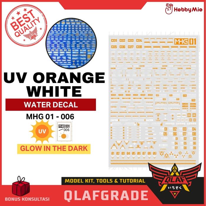 Gambar "DECAL GUNDAM UV MGHG 01 - 1/100 1/144 white orange grey MG HG RG High Res. Hi Quality water slide decal stiker sticker scale model kit gundam hobby mio varian     " - UV ORANGE WHITE dari Wahkhilaf undefined Tokopedia