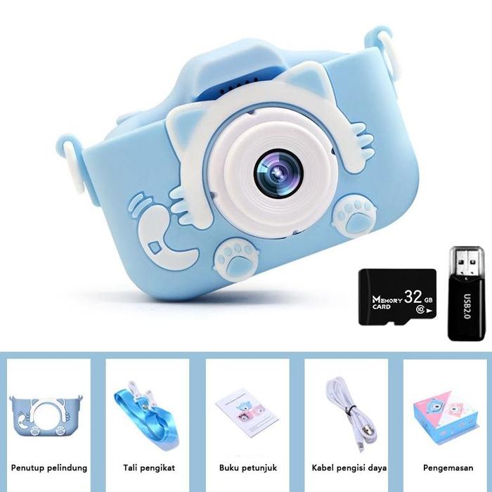 Gambar Kamera Anak Mini 32GB Dual Camera Digital Mini Kids Kamera Murah Mainan Camera Kamera Digital Anak Hadiah Kamera Foto Video 1080p Children Fun Camera Digital Anak 2000W Pixel Camera Kids Mini Action Anak Kamera - Biru+32GB dari jayaabadi007 undefined Tokopedia