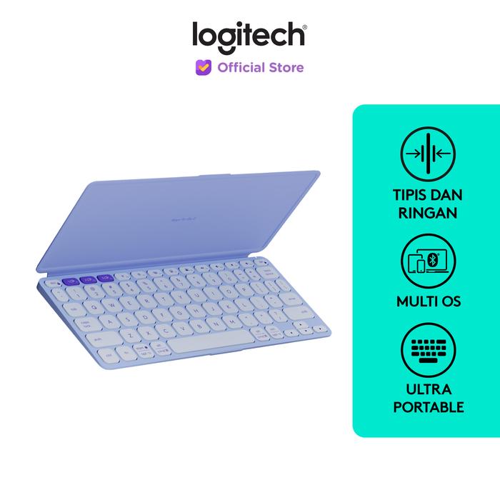 Gambar Logitech Keys-To-Go 2 Keyboard Wireless Bluetooth Portable, Desain Ramping dengan Penutup Internal dan kompatibel untuk Windows, Android, Linux, iPad, iPhone, Mac, Apple TV - Lilac dari Logitech Official Store undefined Tokopedia