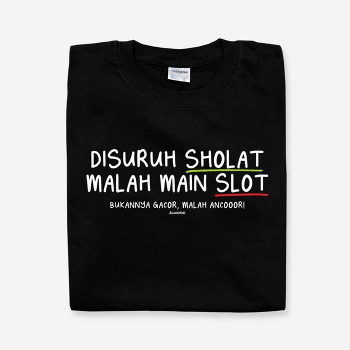 Gambar Aloomni T-shirt Sholat vs Slot - Hitam, L dari Aloomni ID undefined Tokopedia