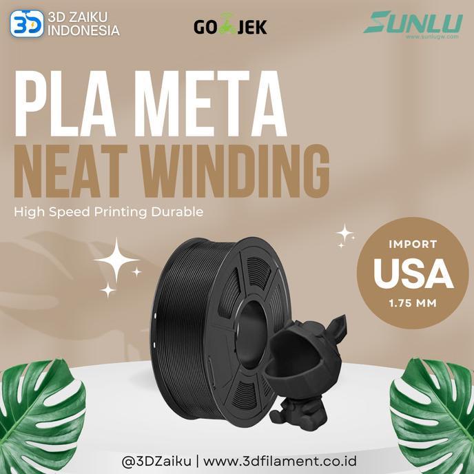 Gambar SUNLU 3D Filament PLA Meta Neat Winding High Speed Printing Durable - Black dari flomart_ undefined Tokopedia