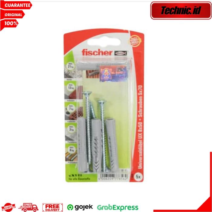 Gambar Fischer Nilon 8x50 Sebaguna Perkakas Pertukangan Hand Tools Cocok Untuk Berbagai Jenis Material Bangunan dari Technic ID undefined Tokopedia