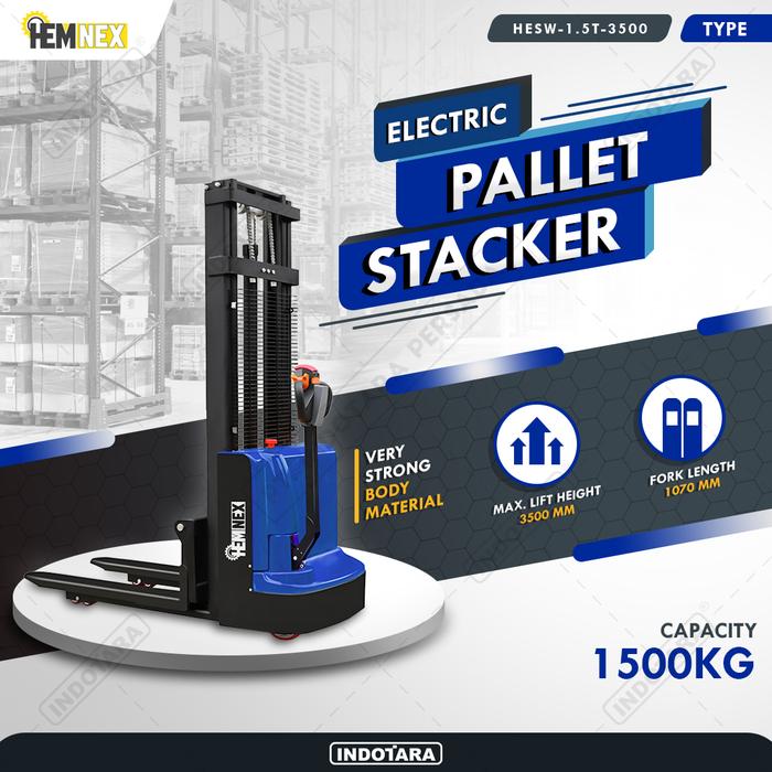 Promo Hemnex Electric Stacker with Adjustable Forks 1.5 Ton HESW-1.5T ...