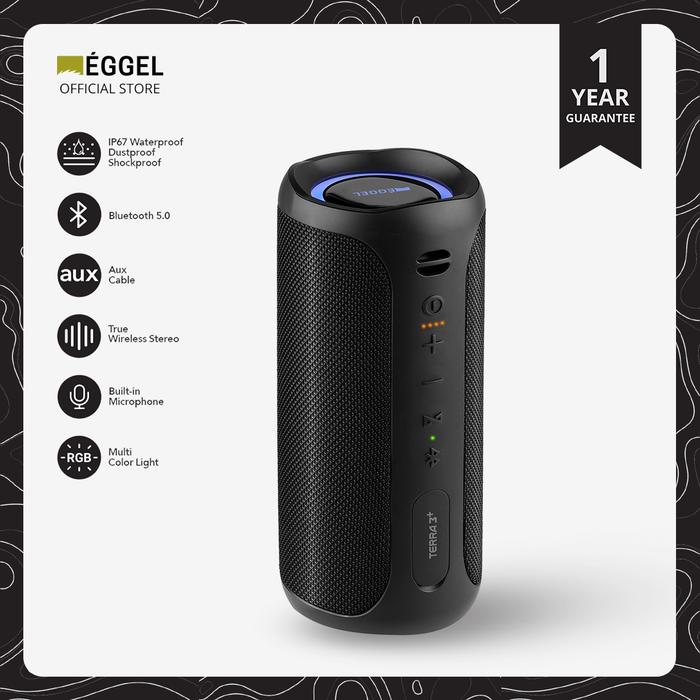 Gambar Eggel Terra 3 Plus + Waterproof Bluetooth Speaker with RGB Lights - Terra 3 Plus dari EGGEL Audio undefined Tokopedia