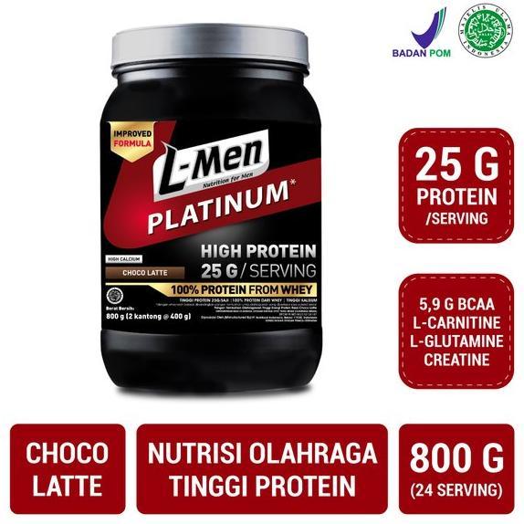 Gambar L-Men Platinum Choco Latte 800g (25g protein / serving) - Suplemen Tinggi Whey Protein Rendah Lemak dari Yunyun Sthore undefined Tokopedia