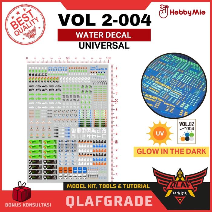 Gambar DECAL GUNDAM UV Vol 2 - 1/100 1/144 1/60 1/48 MG HG RG PG High Res. Hi Quality water slide decal stiker sticker scale model kit gundam hobby mio varian - 004 UV dari Wahkhilaf undefined Tokopedia
