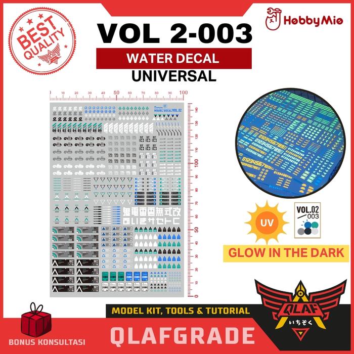 Gambar DECAL GUNDAM UV Vol 2 - 1/100 1/144 1/60 1/48 MG HG RG PG High Res. Hi Quality water slide decal stiker sticker scale model kit gundam hobby mio varian - 003 UV dari Wahkhilaf undefined Tokopedia