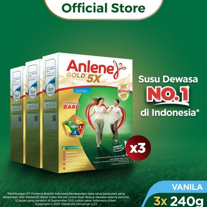 Gambar READY!! Anlene Gold 5X Susu Bubuk Dewasa Vanila 3x240g - Tulang & Sendi dari Malki_Sh0p undefined Tokopedia
