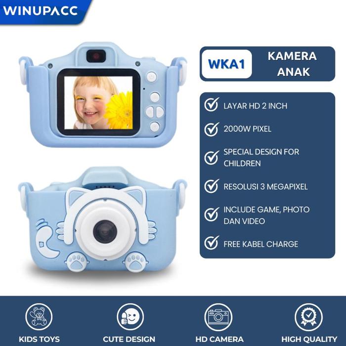 Gambar SUNWELL Kamera Anak Mini 32GB Digital Mainan Digital Kids Camera Kamera Foto Video 1080p Children Fun Camera - blue dari jayaabadi007 undefined Tokopedia