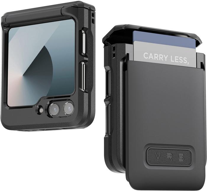 Gambar Case Samsung Galaxy Z Flip 6 VRS Design D Wallet Orb Pebble Kickstand Casing - Black Pebble dari GET-WID undefined Tokopedia