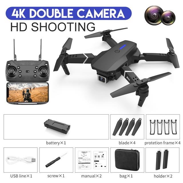 Gambar drone E88 pro 4K ultra HD camera satu camera wifi FPV altitude hold - e88-hitam dari Tokokitasemuaaa undefined Tokopedia