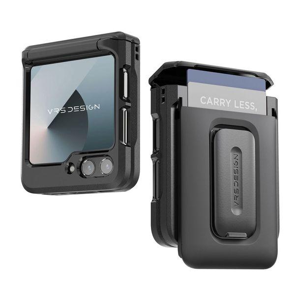 Gambar Case Samsung Galaxy Z Flip 6 VRS Design D Wallet Orb Pebble Kickstand Casing - Black Orb dari GET-WID undefined Tokopedia