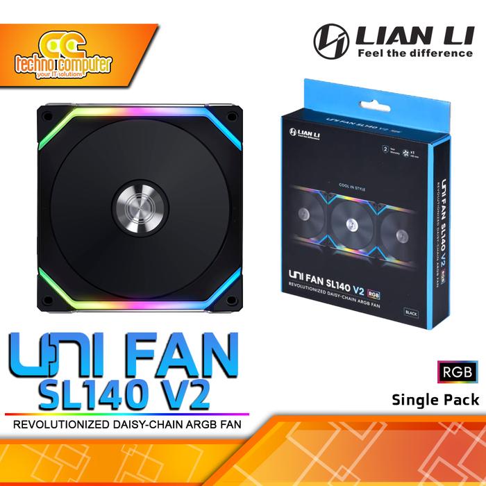 Gambar FAN CASING LIAN LI UNI FAN SL140 V2 - 140mm Single Pack ARGB Fan - Hitam dari Techno Computer Bali undefined Tokopedia