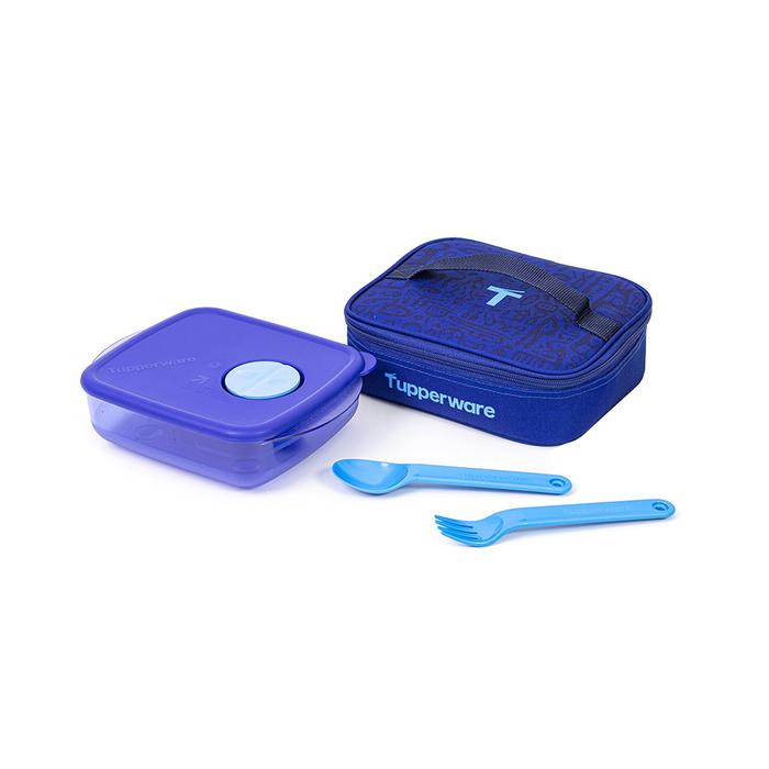Gambar Tupperware xtreme lunch box tempat makan sendok garpu tas - Hitam - Biru dari agentupperware undefined Tokopedia