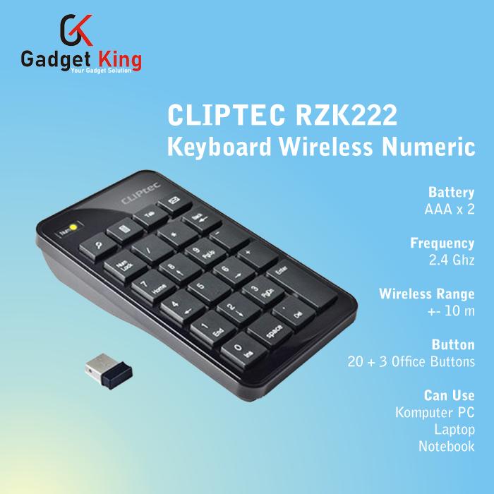 Jual Cliptec RZK222 Keyboard Numeric Wireless Keypad PC Laptop Komputer ...