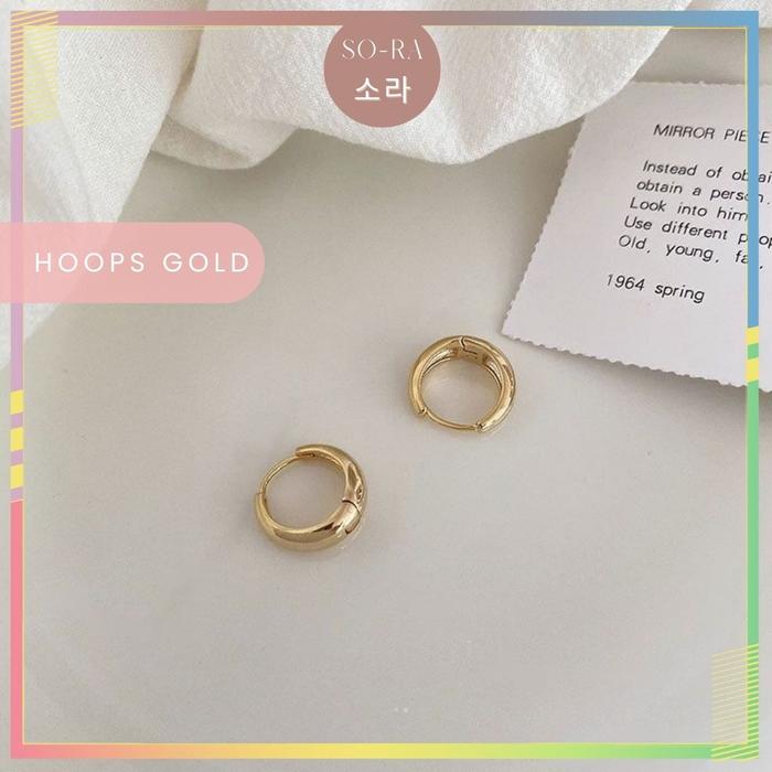 Gambar SORA | ANTING AKSESORIS WANITA FASHION KOREA PREMIUM - CE058 Earrings - HOOPS GOLD dari SO-RA.id undefined Tokopedia