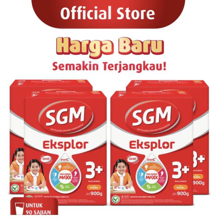 Gambar SGM Eksplor 3+ dengan IronC Susu Bubuk Rasa Madu 900GR x 4 dari gemesbynda undefined Tokopedia
