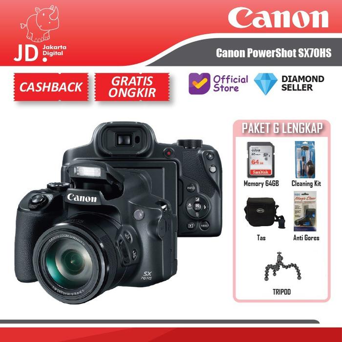 Gambar Canon PowerShot SX70HS / SX 70 HS 4K / Canon SX-70 HS / SX70HS - PAKET G dari Jakarta Digital 8 undefined Tokopedia