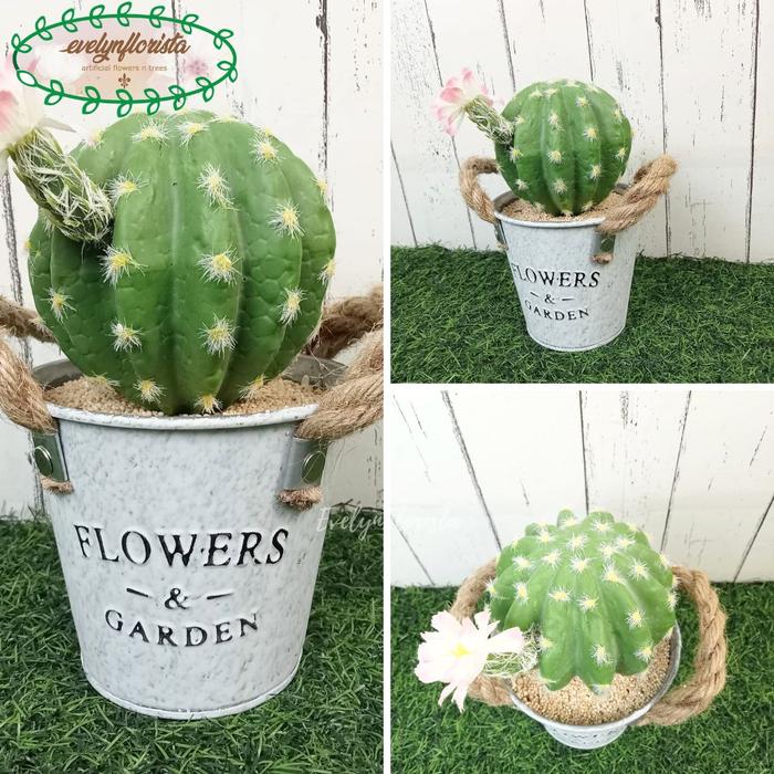 Gambar Tanaman Artificial Kaktus Mini Bunga Pink Variasi Pot Kaleng & Pot Dasar Hiasan Meja Tamu Aesthetic - Pot Kaleng dari Evelyn Florista undefined Tokopedia