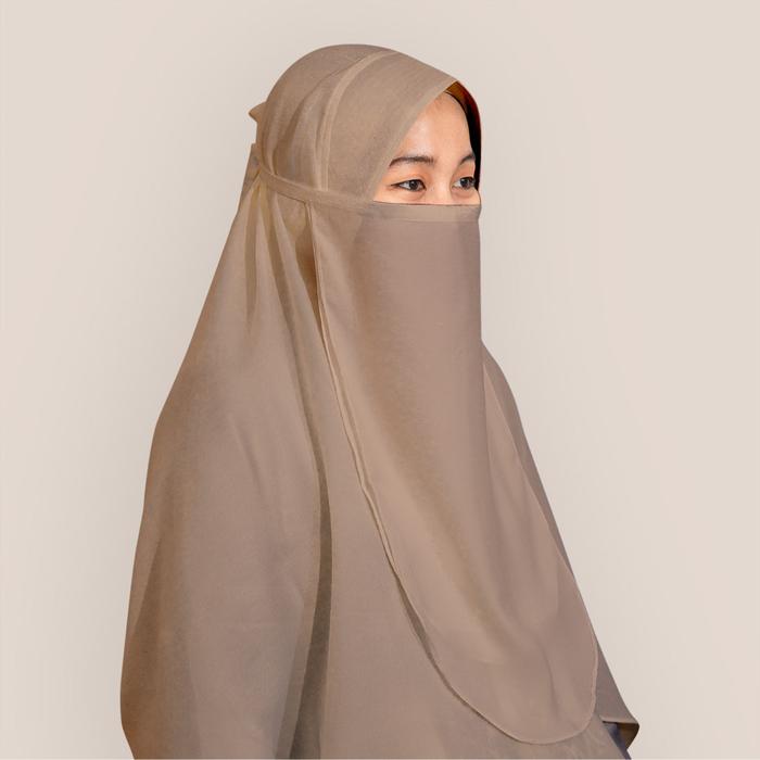 Gambar HIJABERLIN - Aksesoris Haji & Umroh Set Premium - Cadar - Brown dari Hijaberlin undefined Tokopedia