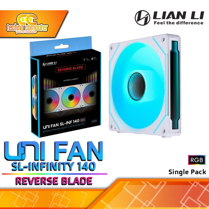 Gambar FAN CASING LIAN LI UNI FAN SL-Infinity 140 REVERSE BLADE - 140mm Single Pack ARGB Fan - Putih dari Techno Computer Bali Kota Denpasar Tokopedia