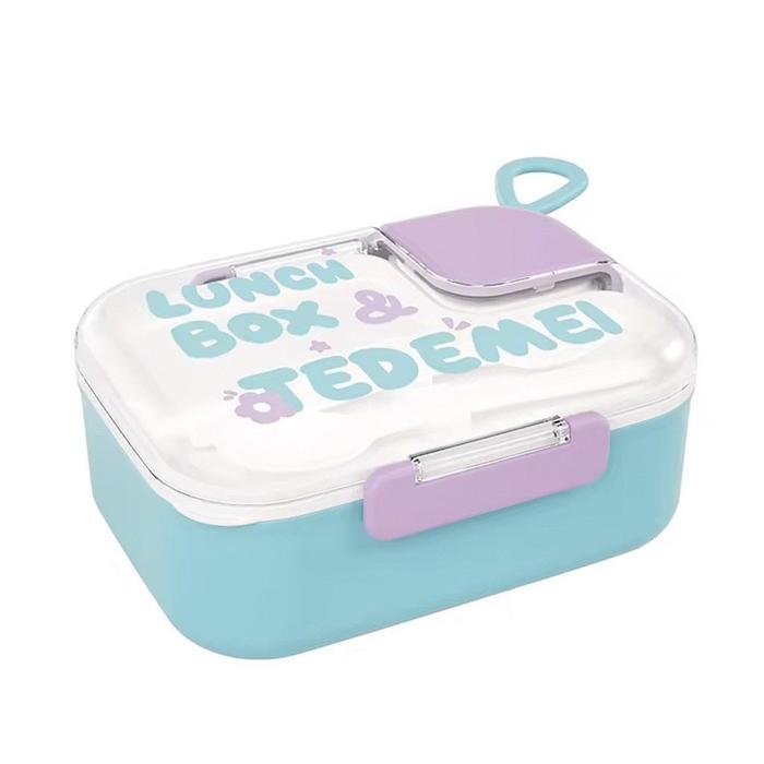 Gambar Lunch Box Set Stainless Steel Sus304 3Sekat Anti Tumpah Anak Set - PASTEL BIG BLUE dari Kios Laku undefined Tokopedia